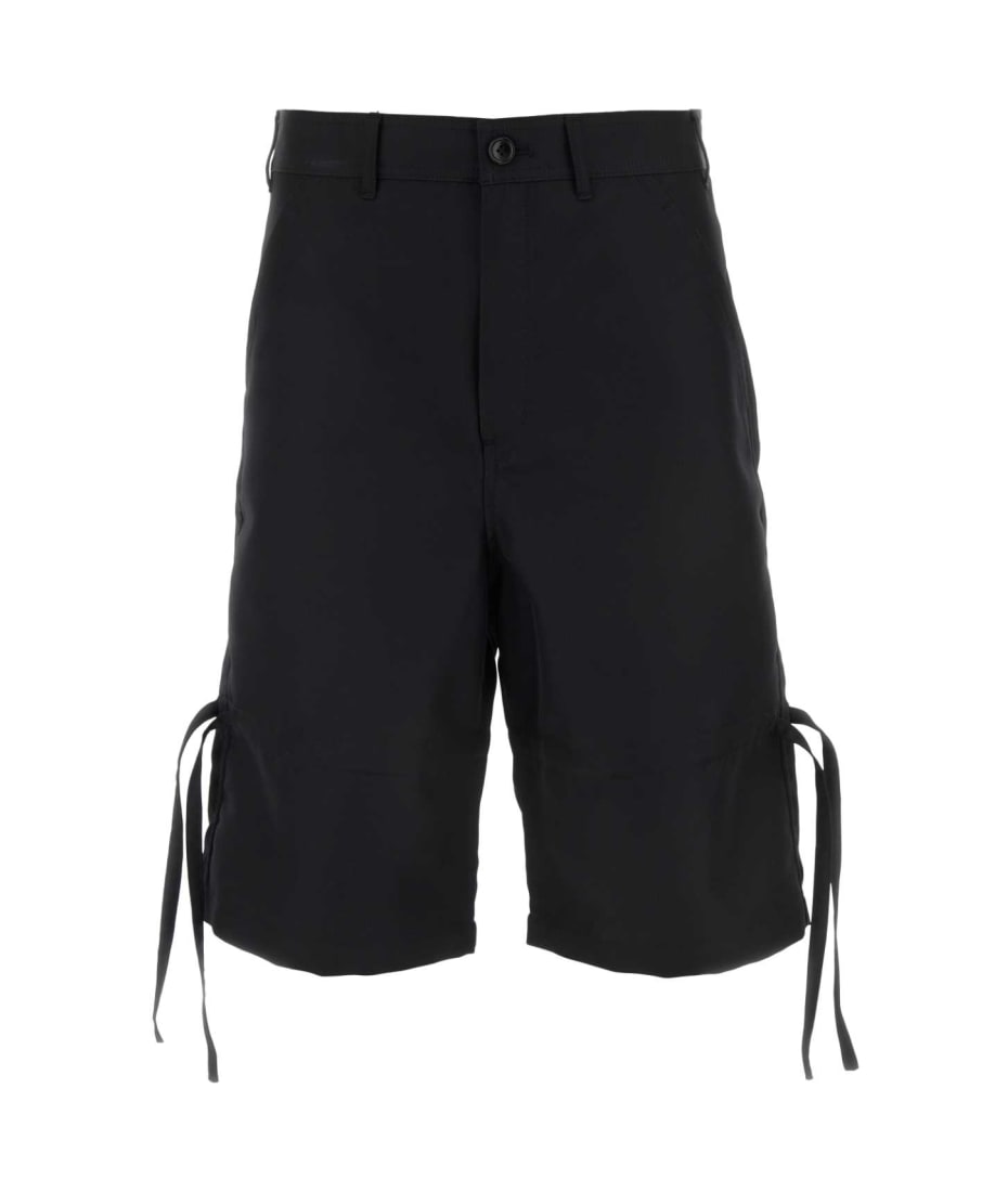 Comme des Garçons Black Polyester Bermuda Shorts - BLACK