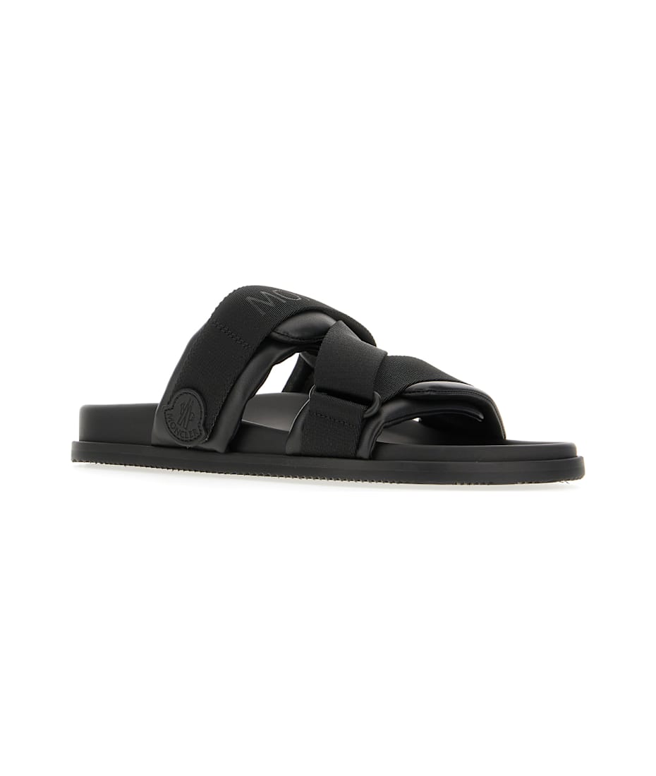 【送料&関税込】Moncler Black Leather And Fabric Sandals Moncler Black Leather And Fabric Sandals | italist