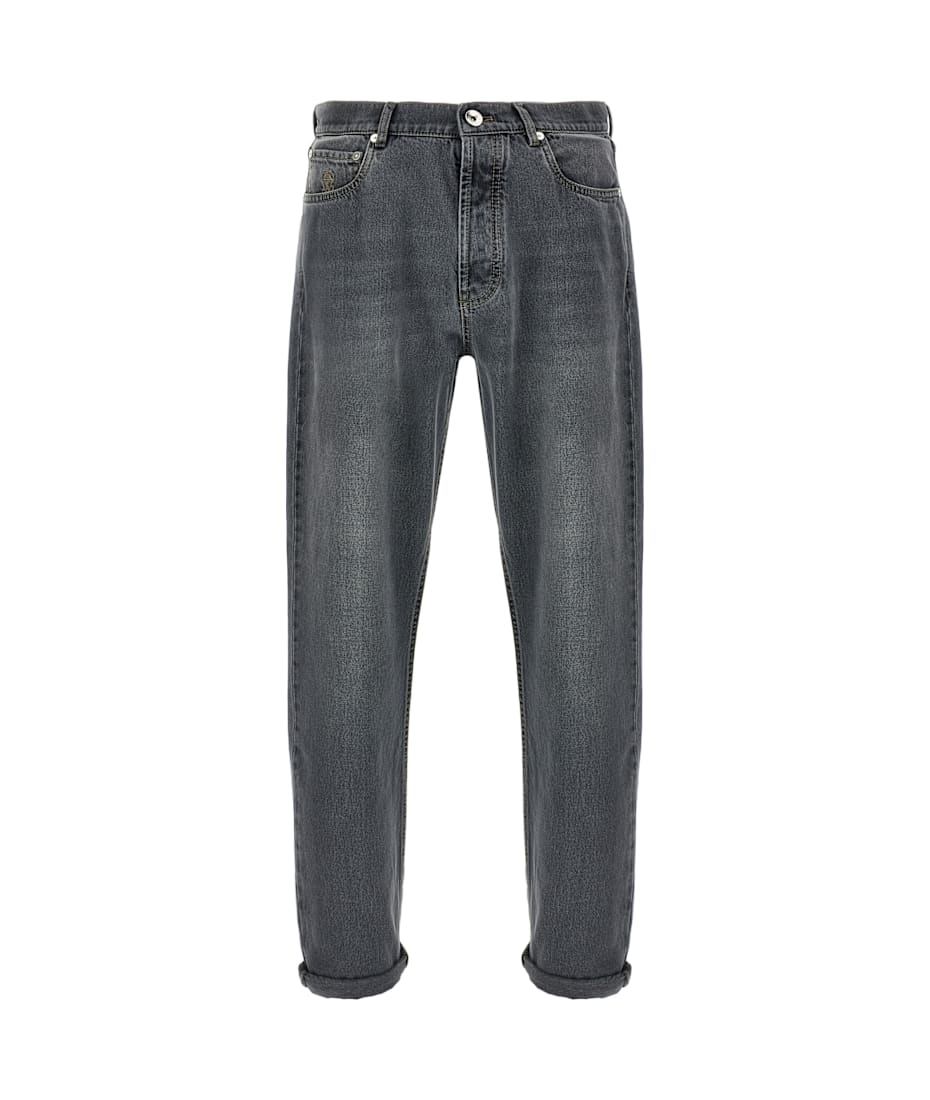 デニム・ジーパン BRUNELLO CUCINELLI FW25 DYED PANTS (M0H81P4019 C9443) Garment-dyed trousers for Man in White | Brunello Cucinelli