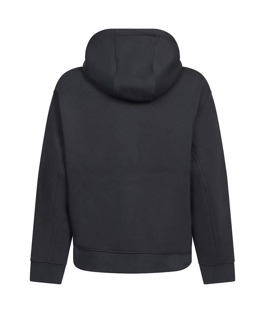 Emporio Armani Blue Zip Hoodie With Logo | italist
