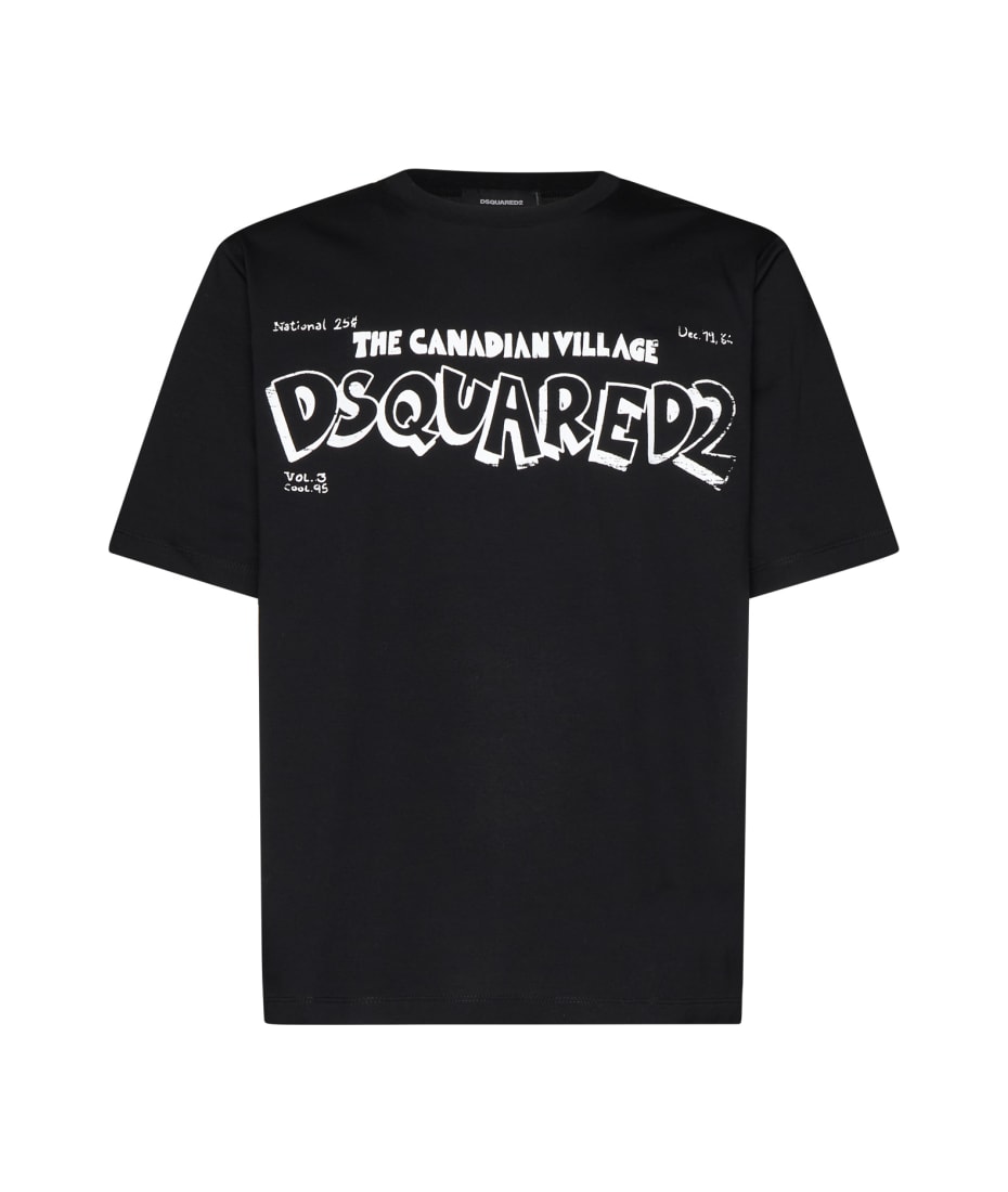 関税送料込【D SQUARED2】CANADIAN VILLAGE クルーネックTシャツ Dsquared2 Crewneck T-shirt With Canadian Village Print