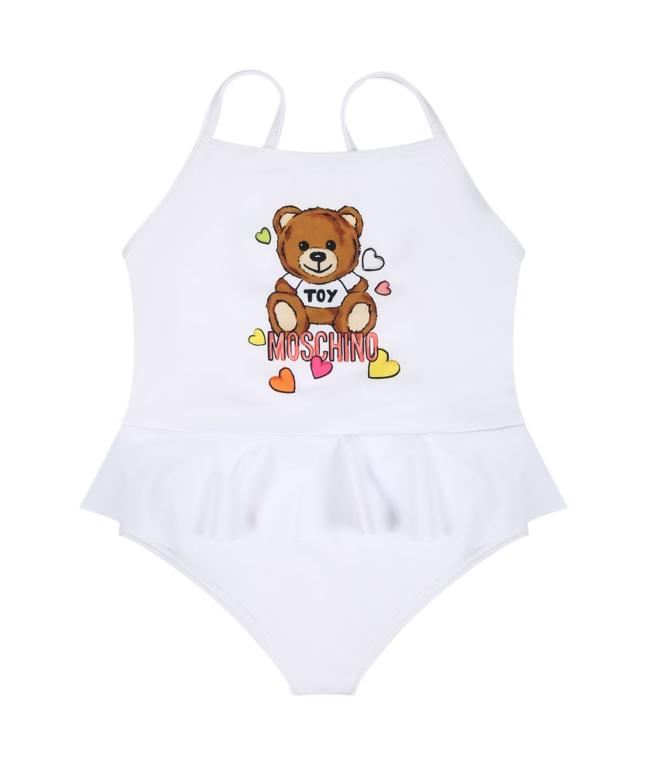MOSCHINO bikini Teddy Bear Hearts white for girls