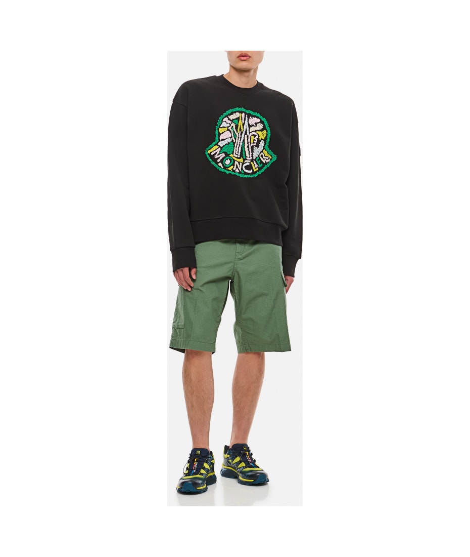 【送料&関税込】Moncler Cotton Sweatshirt Moncler Logo Patch Cotton Sweatshirt | REVERSIBLE
