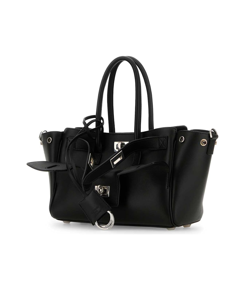 Balenciaga Black Leather Carry All Bel Air Shopping Bag