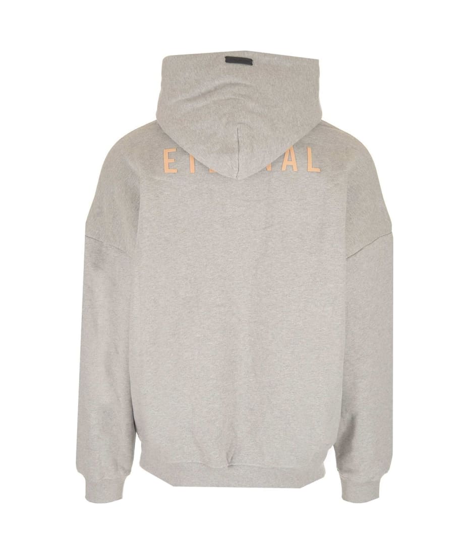 【送料&関税込】Fear of God eternal Grey Hoodie With Logo Pa Fear of God - Eternal Logo-Flocked Cotton-Jersey Zip-Up
