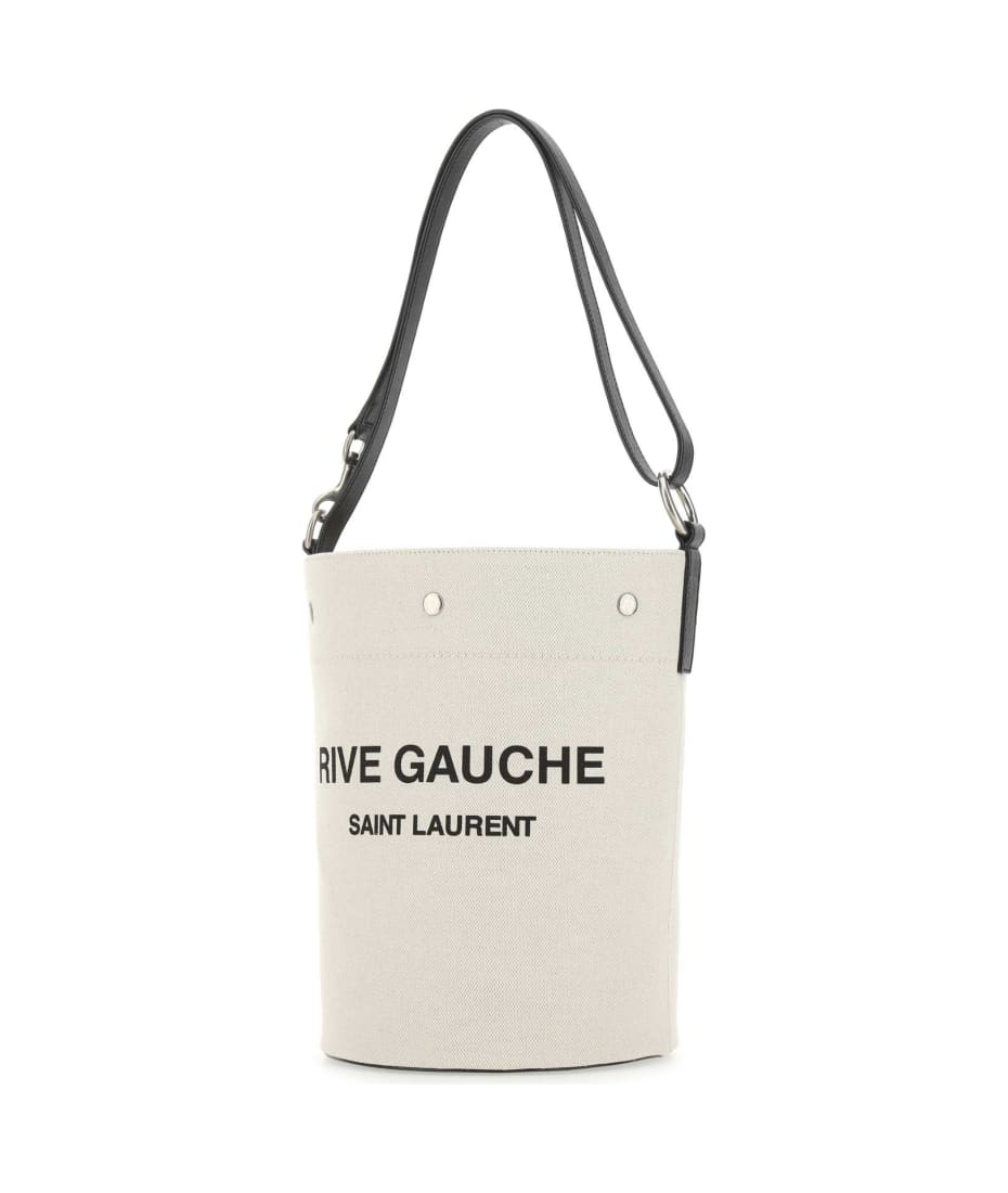 【関税&送料込】Saint Laurent Two-Tone Canvas And Leather Me Saint Laurent Two-tone Canvas And Leather Medium Rive Gauche