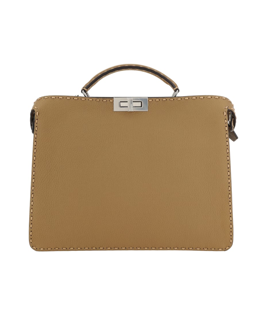 トートバッグ FENDI Peekaboo Soft Md V.Odalis Peekaboo ISeeU Small Leather Beige | Fendi