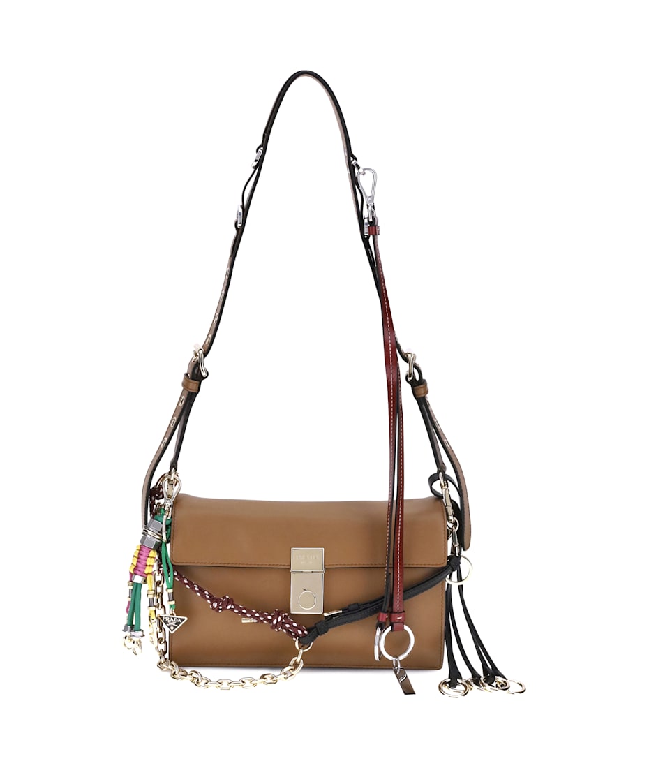 【VIP価格】PRADA Soft Sound small Shoulder Bag White Prada Soft Sound small leather shoulder bag with