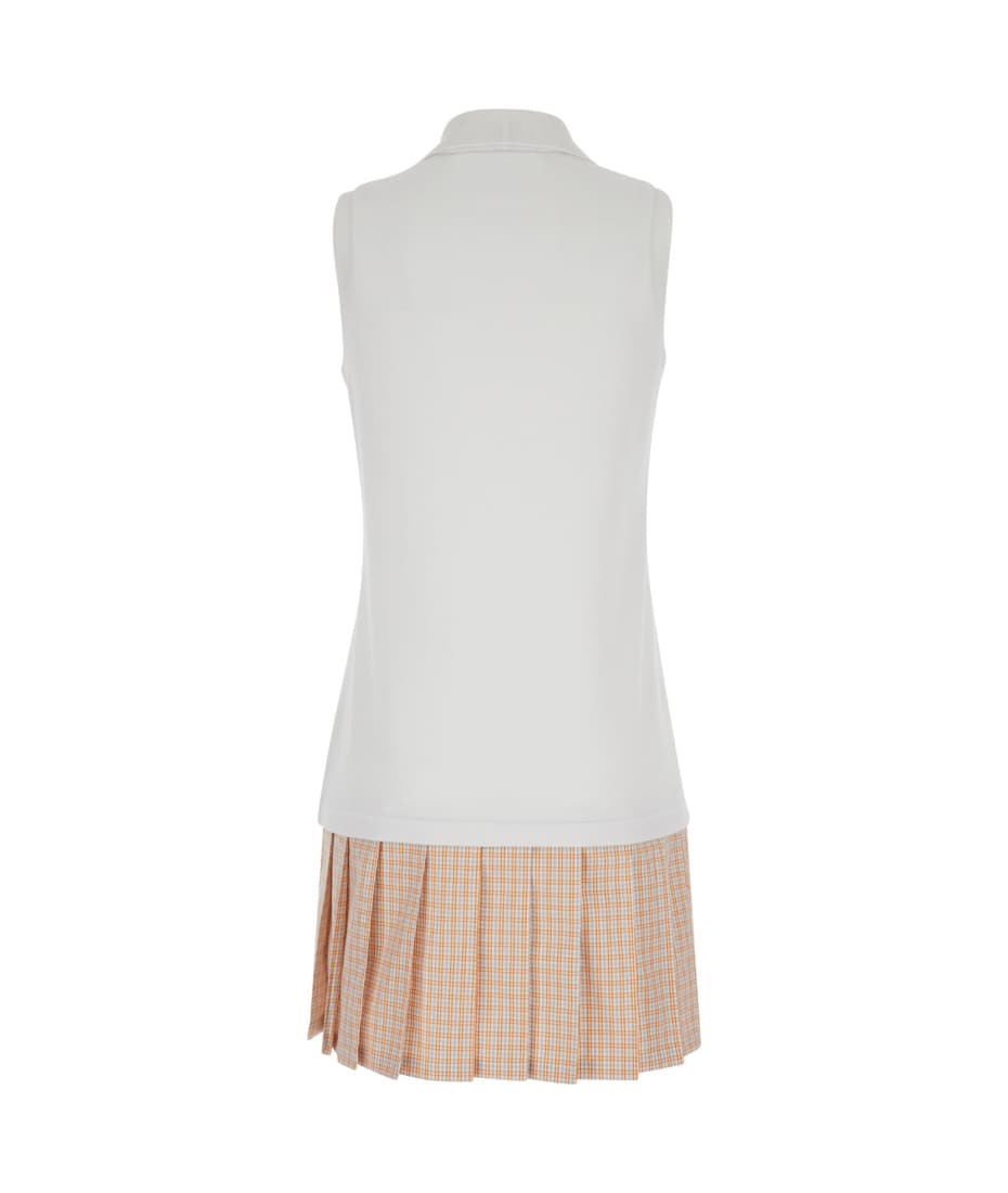 【送料&関税込】Thom Browne Mini White And Orange Polo Dress Thom Browne White Mini And Orange Polo Dress In Cotton Woman