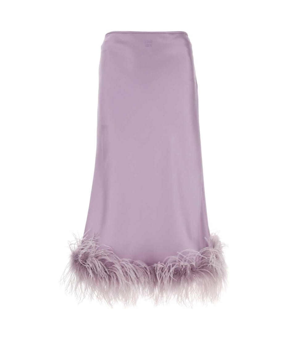 スカート MIUMIU LILAC SATIN SKIRT Miu Miu Lilac Satin Skirt | italist