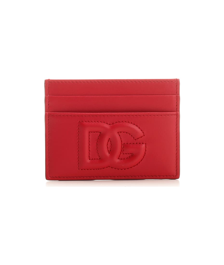 Dolce & Gabbana Red Card Holder With Logo