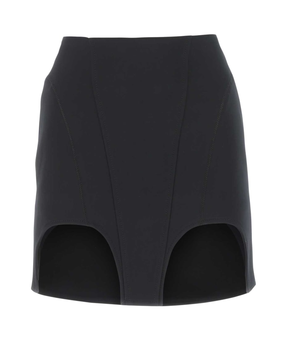 Dion Lee Black Stretch Cotton Blend Mini Skirt | italist