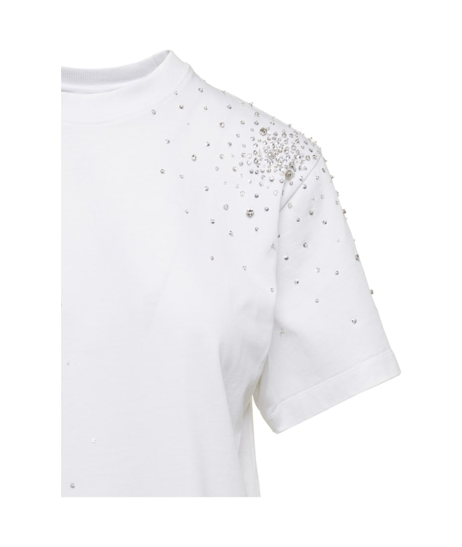 Des Phemmes Splash Embroidery T Shirt - White