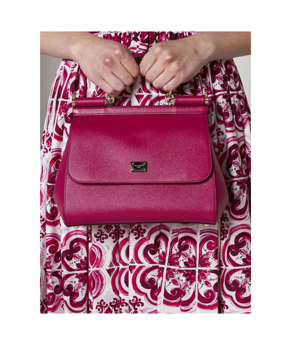 Sicily Small Handbag - Dolce & Gabbana - Cyclamen - Leather