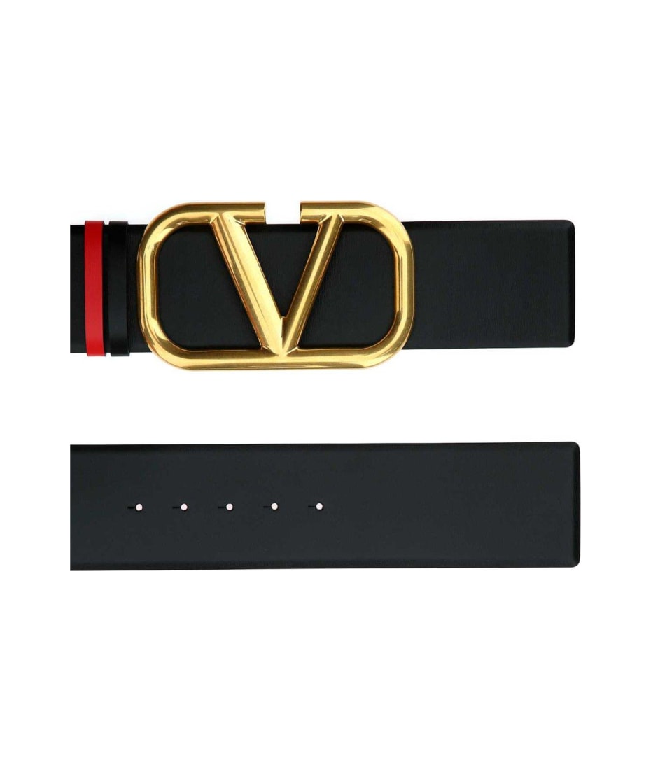 Valentino Garavani Vlogo Signature Reversible Belt - NERO-ROUGE PUR