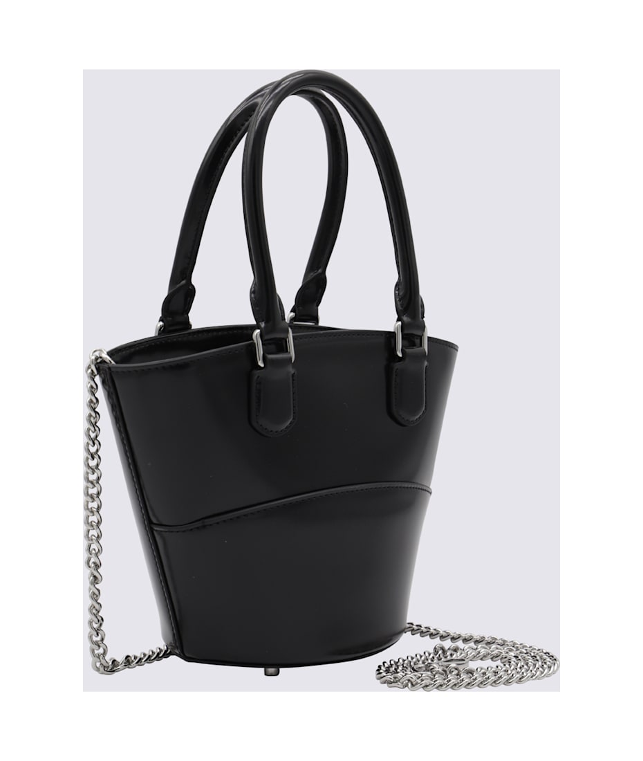 トートバッグ SELF PORTRAIT Self-portrait Bags.. Black (PF25314AB BLACK) Black Leather Square Mini Tote Bag – self-portrait-US