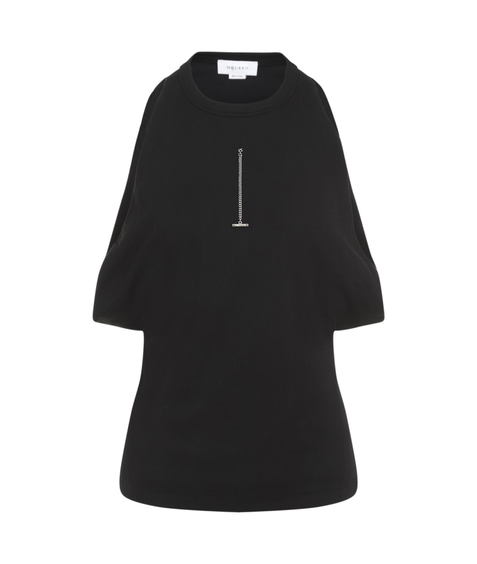 Tシャツ・カットソー ALEXANDER MCQUEEN Black Stretch Cotton Tank Top Alexander McQueen Black Stretch Cotton Top | italist, ALWAYS