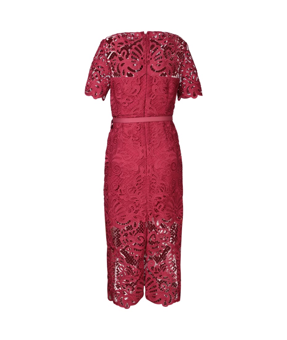 Self portrait red lace midi dress online