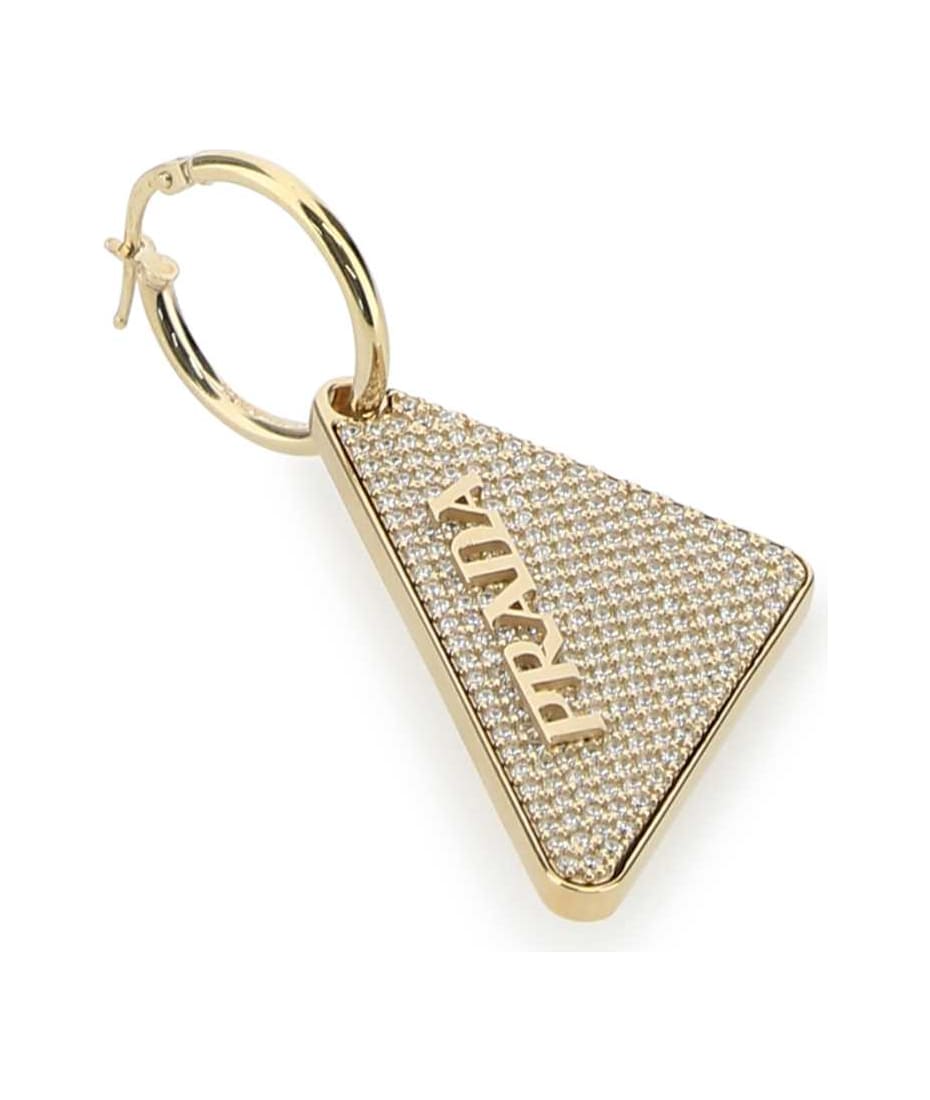 【送料&関税込】Prada Gold 925 Silver Symbole Single Left Ea Prada Gold 925 Silver Symbole Single Left Earring | italist