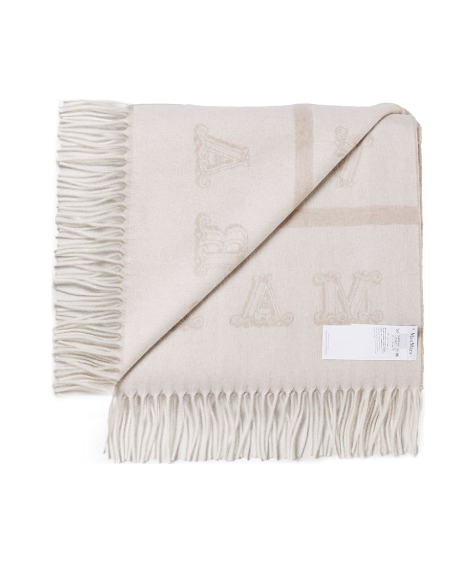 【送料&関税込】Max Mara Logo Patch Fringed Edge Scarf Max Mara Logo Patch Fringed Edge Scarf | italist