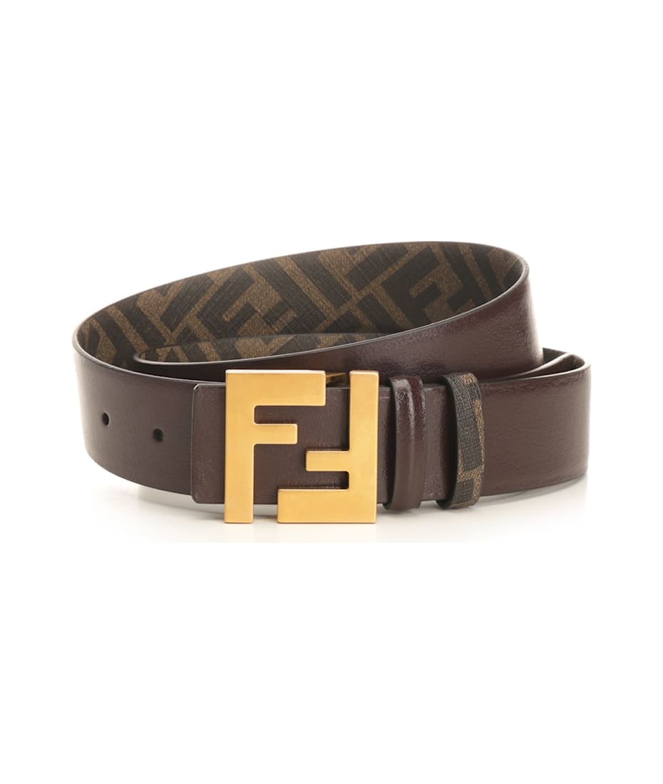 VIP価格SALE★Fendi★Reversible jacquard belt FF Belt Leather Beige | Fendi