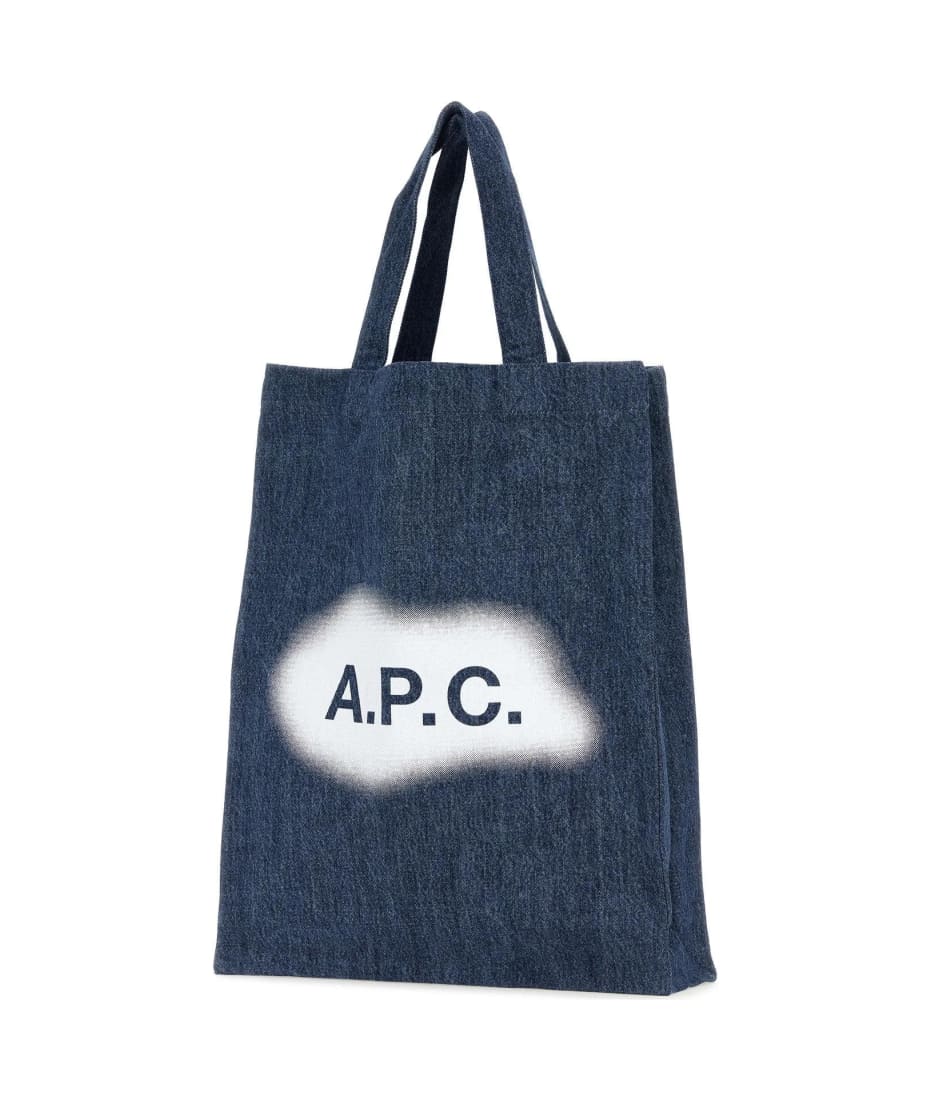 【関税&送料込】A.P.C. Denim Lou Shopping Bag A.P.C. Two-tone Denim And Leather Mini Axel Shopping Bag