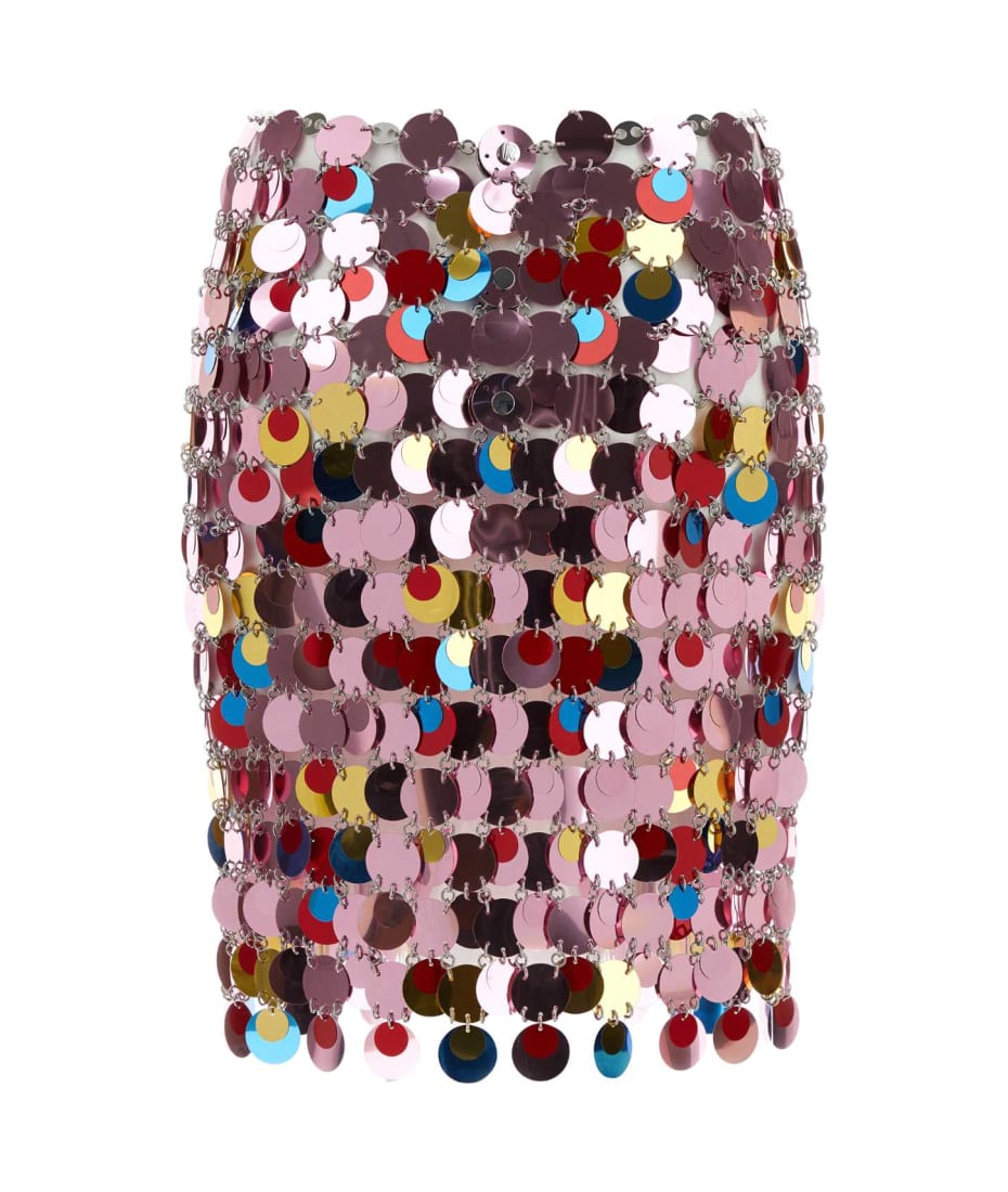 スカート PACO RABANNE Multicolor Chain Mail Skirt Chain Mail Skirt in Silver Paco Rabanne