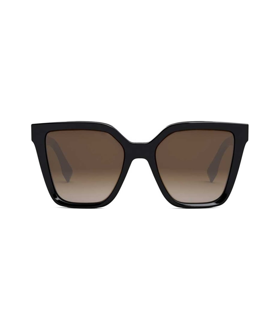 FENDI EYEWEAR Crystal-embellished square-frame acetate sunglasses