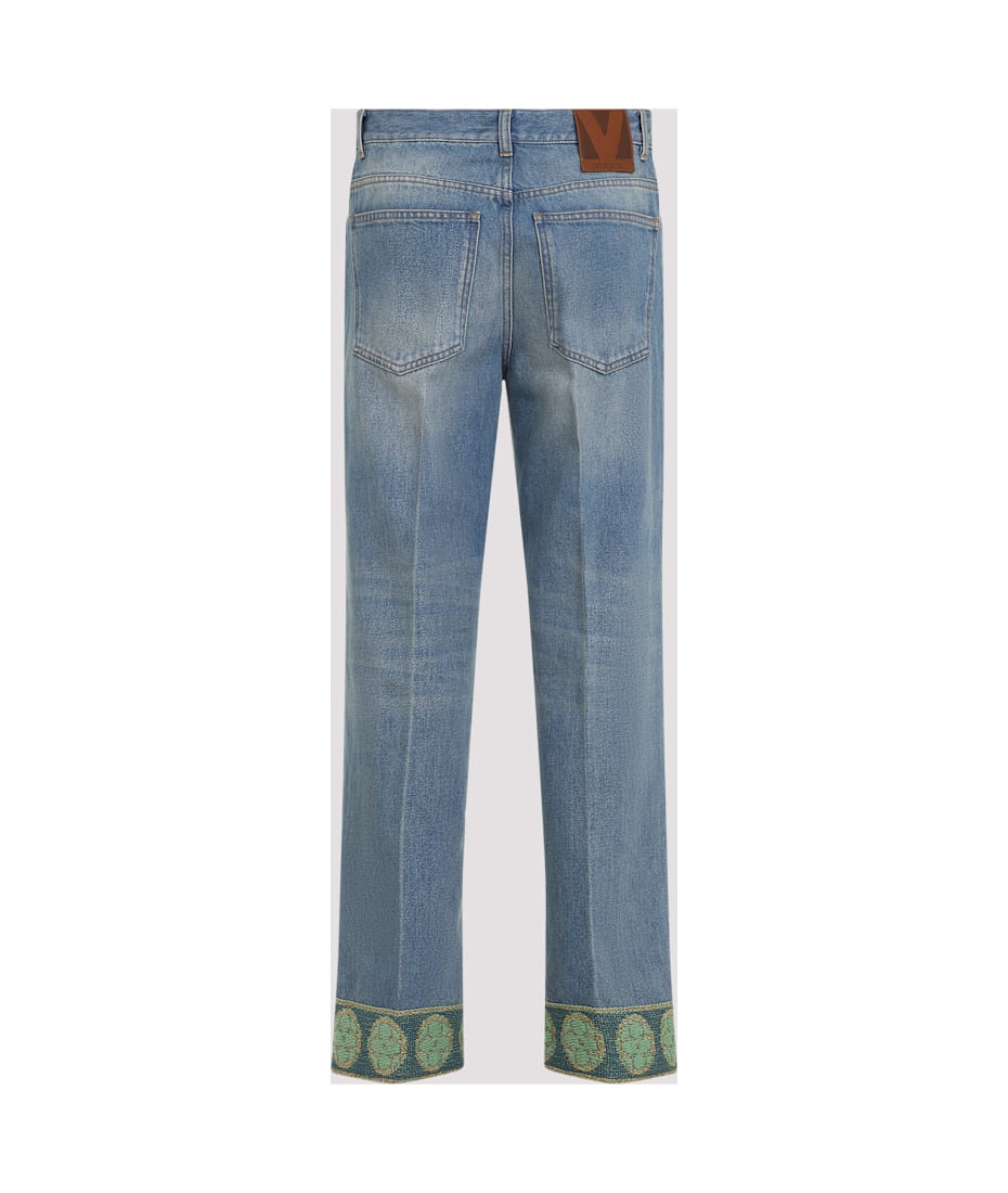 デニム・ジーパン VALENTINO SS25 Floreal trim jeans Valentino Garavani Denim Pants | italist