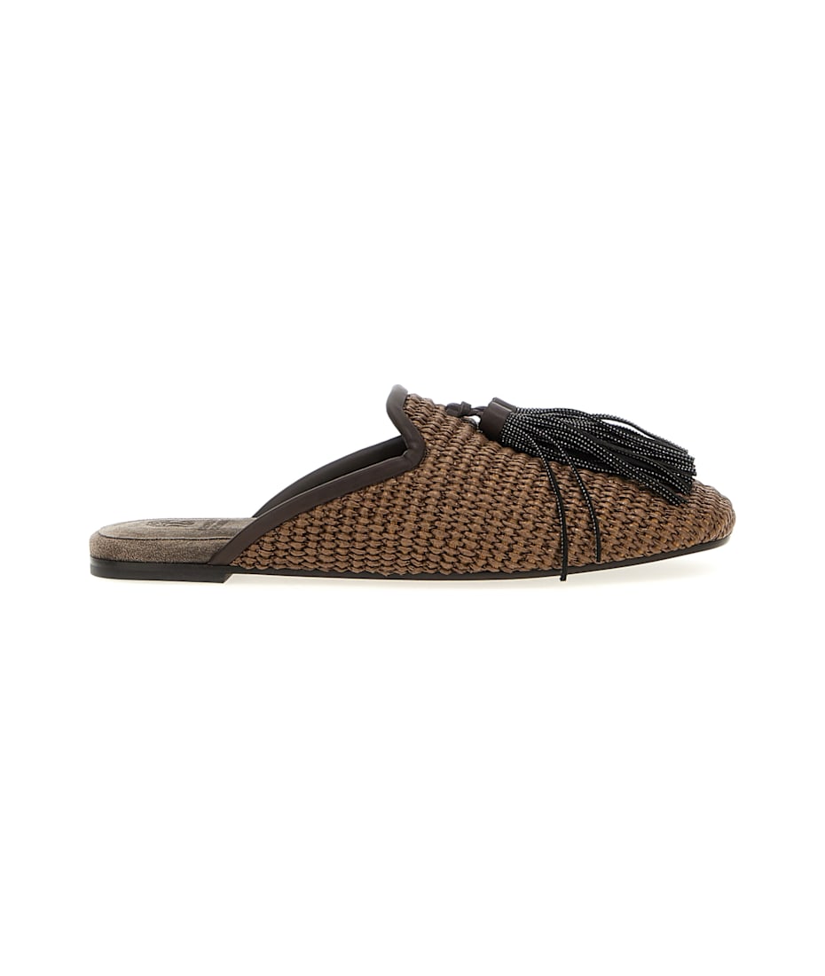 サンダル・ミュール BRUNELLO CUCINELLI Monile sherling sabots (MZVBG3083 C2390) Brunello Cucinelli Jewel Tassel Sabots | italist