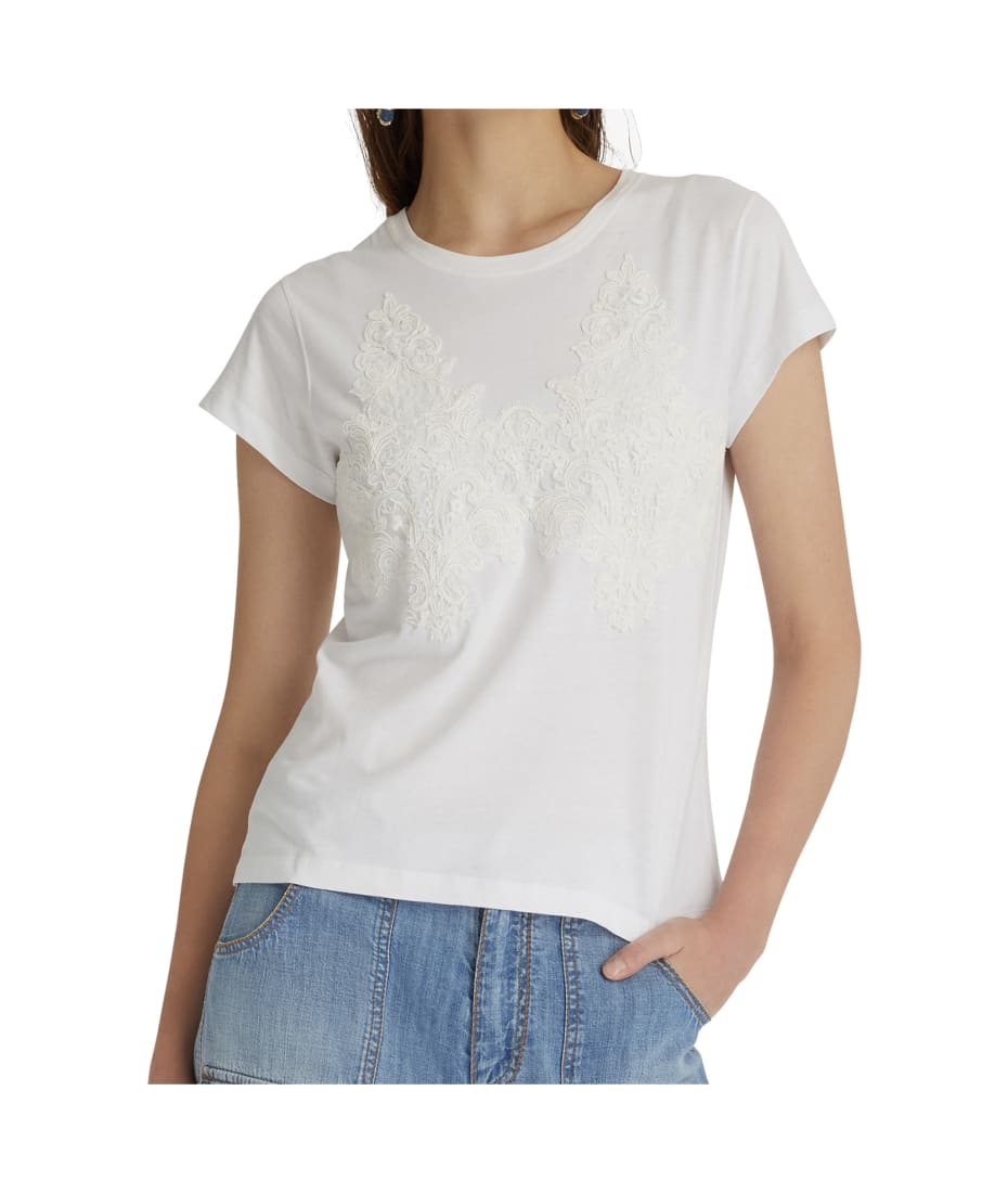 Ermanno Scervino White T-shirt With Lace | italist