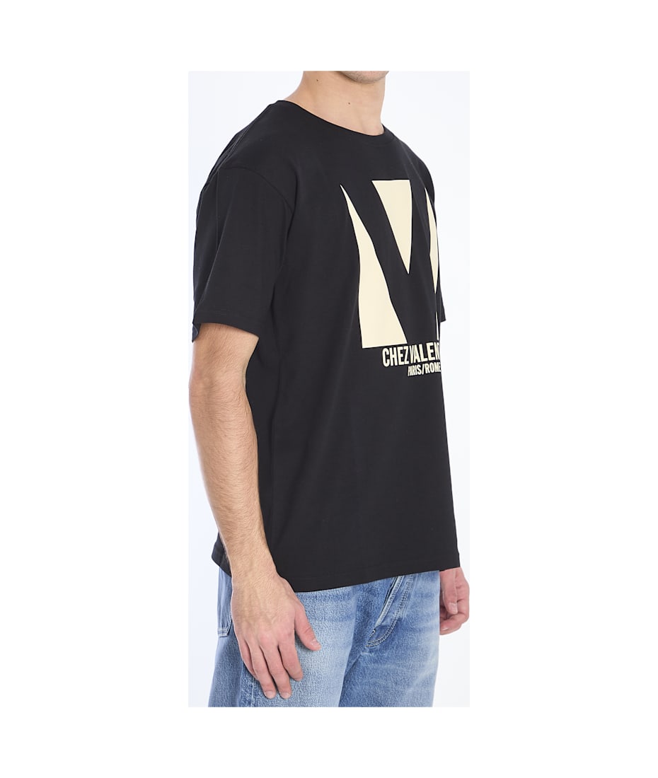 【送関込】VALENTINO☆ヴァレンティノ Chez valentino t-shirt Jersey Cotton T-shirt With Chez Valentino Print for Woman in