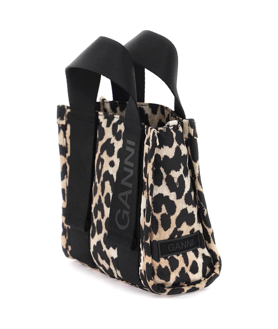 Ganni 'tech Tote' Mini Bag In Leopard Print Recycled Polyester | italist,  ALWAYS LIKE A SALE