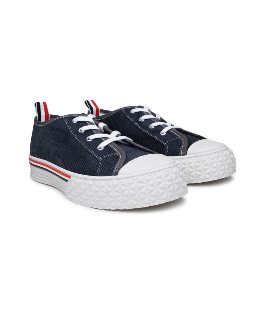 スニーカー *THOM BROWNE* RWB sole sneakers blue MFD260AF0220415 MFD260A Thom Browne Light Blue Corduroy Sneaker | italist