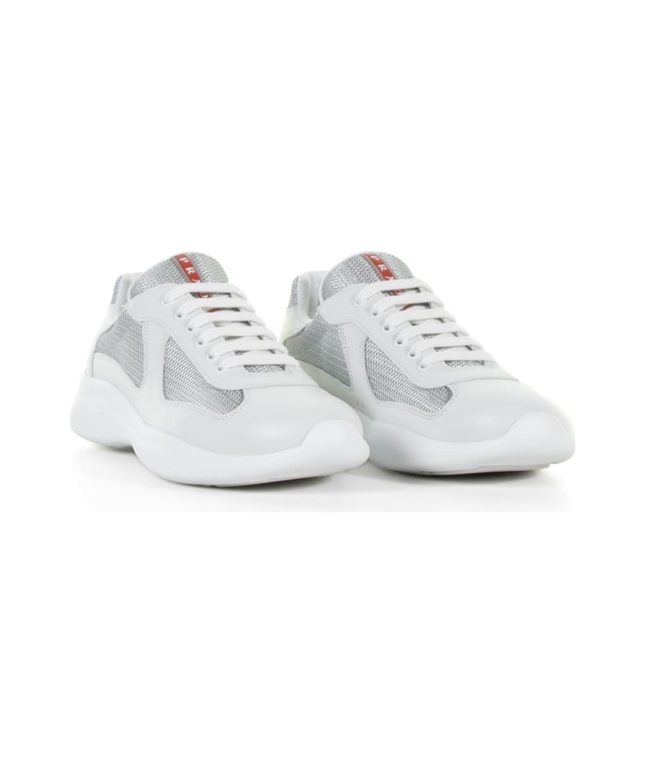 Prada America's Cup Sneakers With Linea Rossa Logo | italist