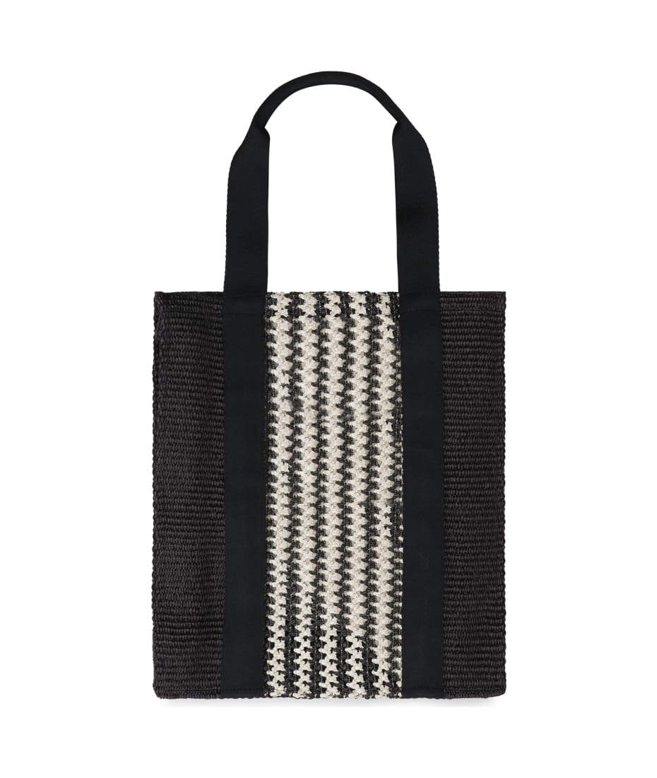 【送料&関税込】Isabel Marant Black Stretch Polyester Blend Isabel Marant Aruba Canvas And Leather Shopping Bag