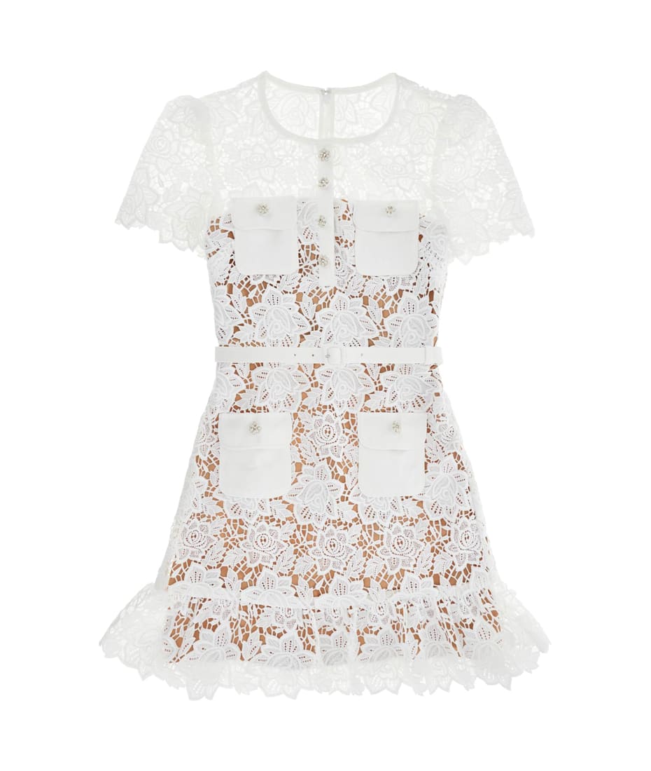 ワンピース SELF PORTRAIT LACE DRESS WITH BELT self-portrait Lace Mini Dress With Belt | italist
