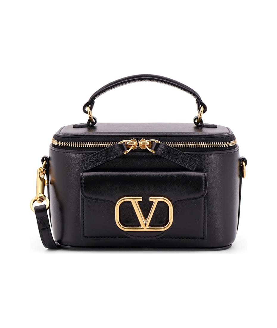 VALENTINO GARAVANI ブラックビジネスバッグ Valentino Garavani - Rockstud Grained Black Leather Pouch