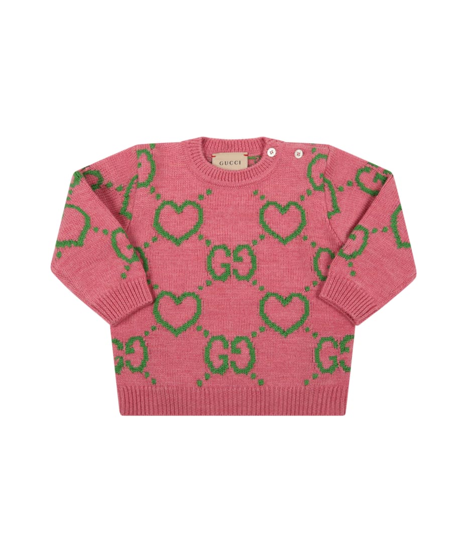 Gucci Pink Sweater For Baby Girl With Double | italist, ALWAYS LIKE SALE