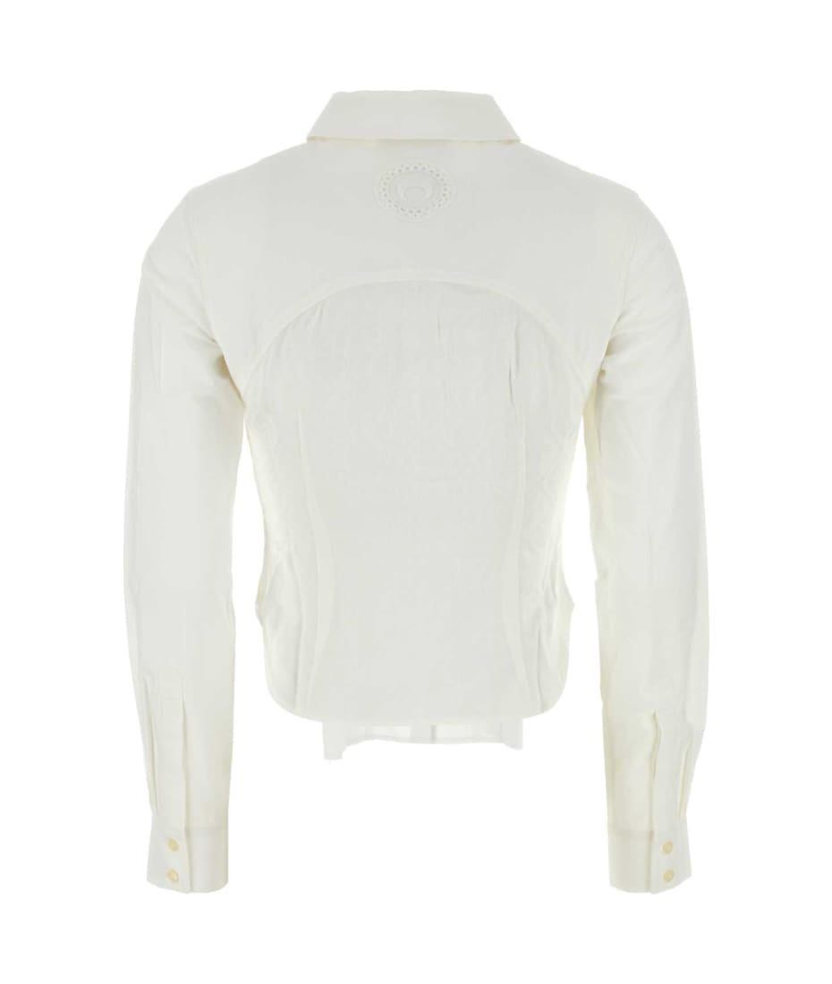 Tシャツ・カットソー MARINE SERRE FW24 White cotton shirt (WSI018AUWOV0007 WH10) Marine Serre White Cotton T-shirt | italist