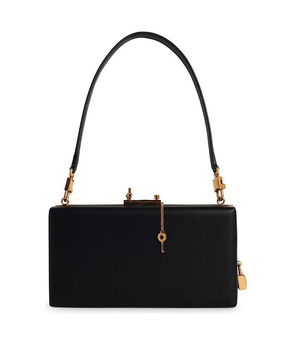 ★DOLCE & GABBANA BLACK PANAMA AND LEATHER TOP HANDLE バッグ Dolce&Gabbana Devotion Leather Top Handle Bag | Saks Fifth