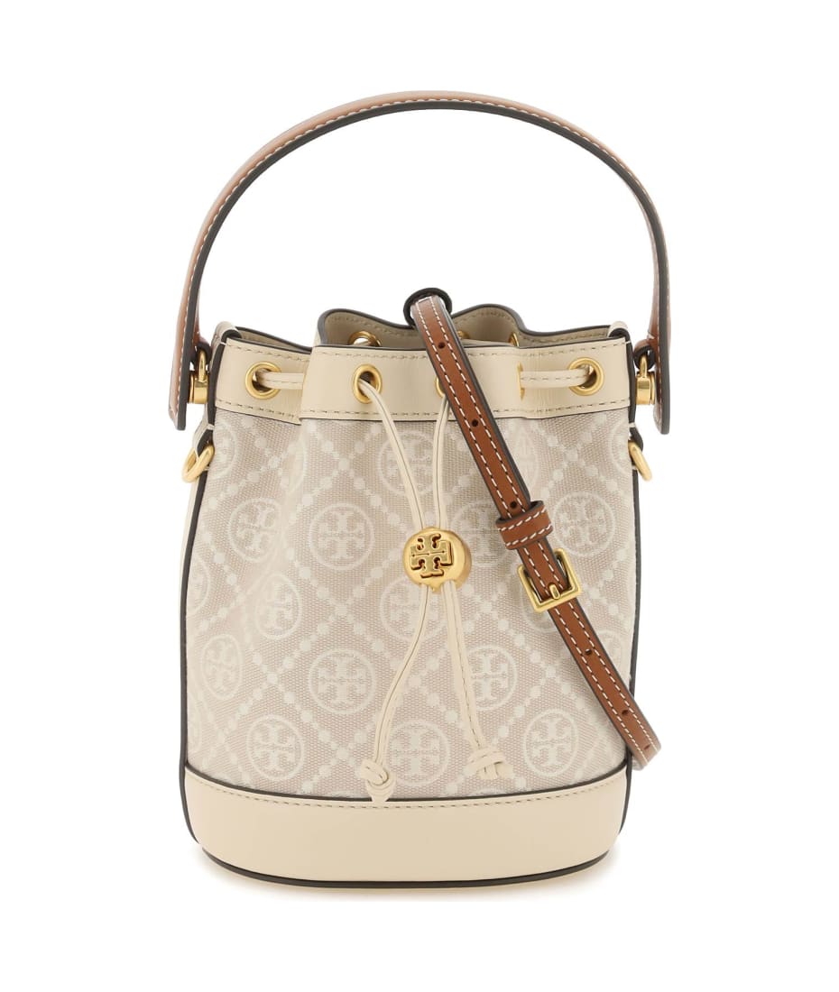 【TORY BURCH】T MONOGRAM MINI BUCKET ☆ベストセラー T Monogram Mini Bucket Bag: Women's Designer Crossbody Bags