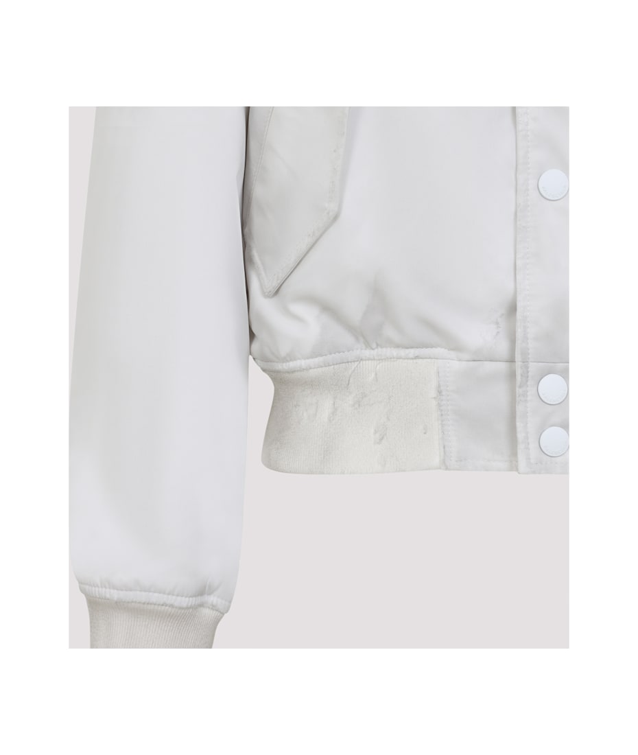 バレンシアガ Balenciaga Shrunk Varsity Jacket Women's Loop Sports Icon Shrunk Varsity Jacket in White
