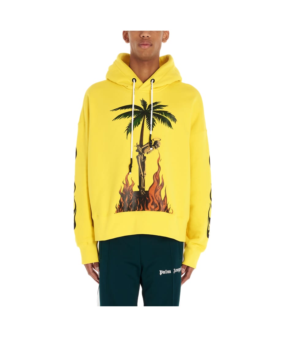 【関税込み】PALM ANGELS BURNING PALM HOODIE Palm Angels Burning Palm Cotton Hoodie | Black | FARFETCH