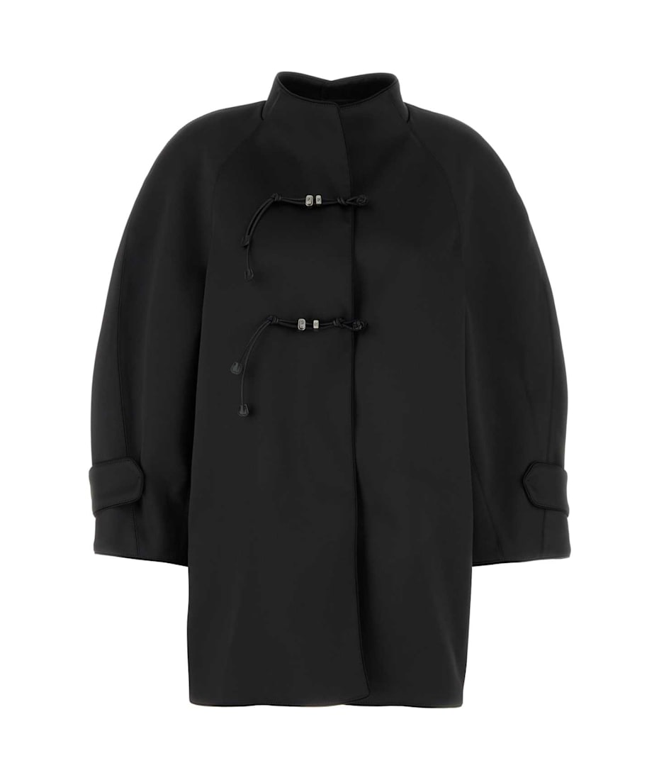 コート ERMANNO SCERVINO Black stretch polyester coat Ermanno Scervino Black Stretch Polyester Coat | italist