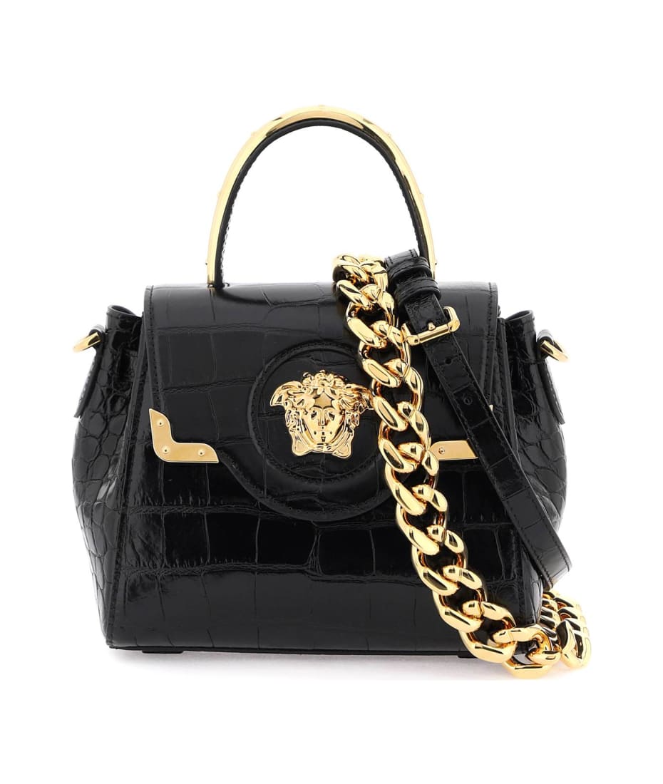 Versace White La Medusa Leather Small Handbag – David Lawrence