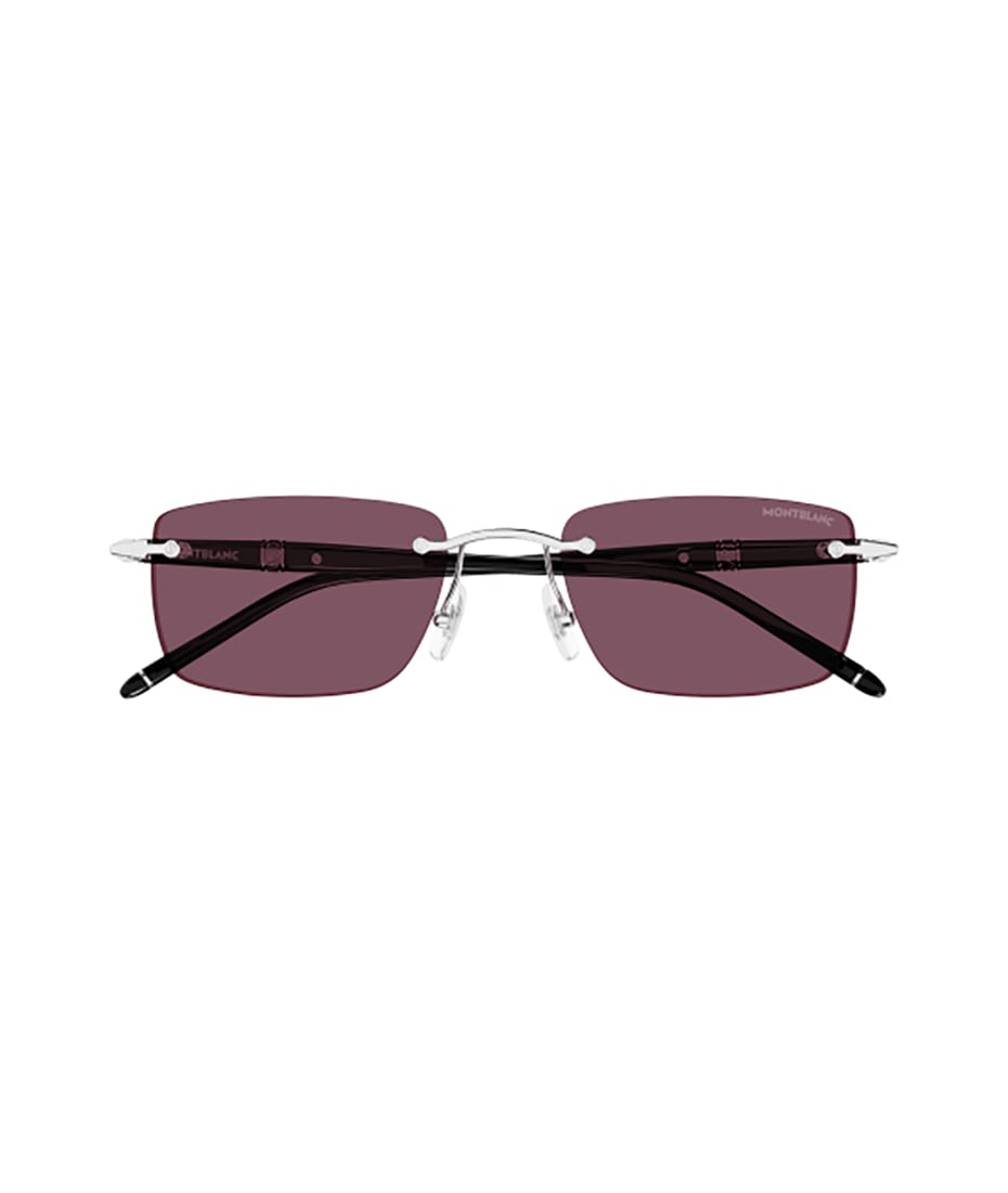 Montblanc MB0344S Sunglasses - Silver Black Violet