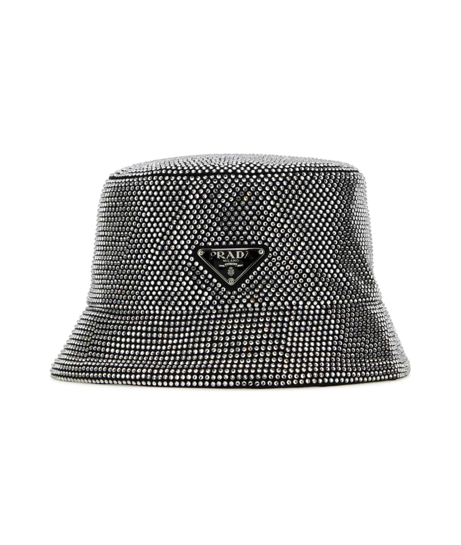 ハット PRADA EMBELLISHED FABRIC BUCKET HAT Prada Embellished Fabric Bucket Hat | italist