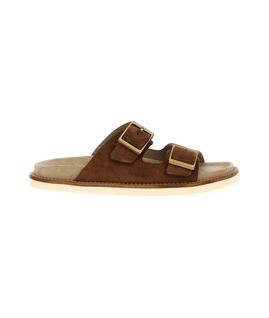 Brunello Cucinelli Urban Slides In Washed Suede italist, ALWAYS