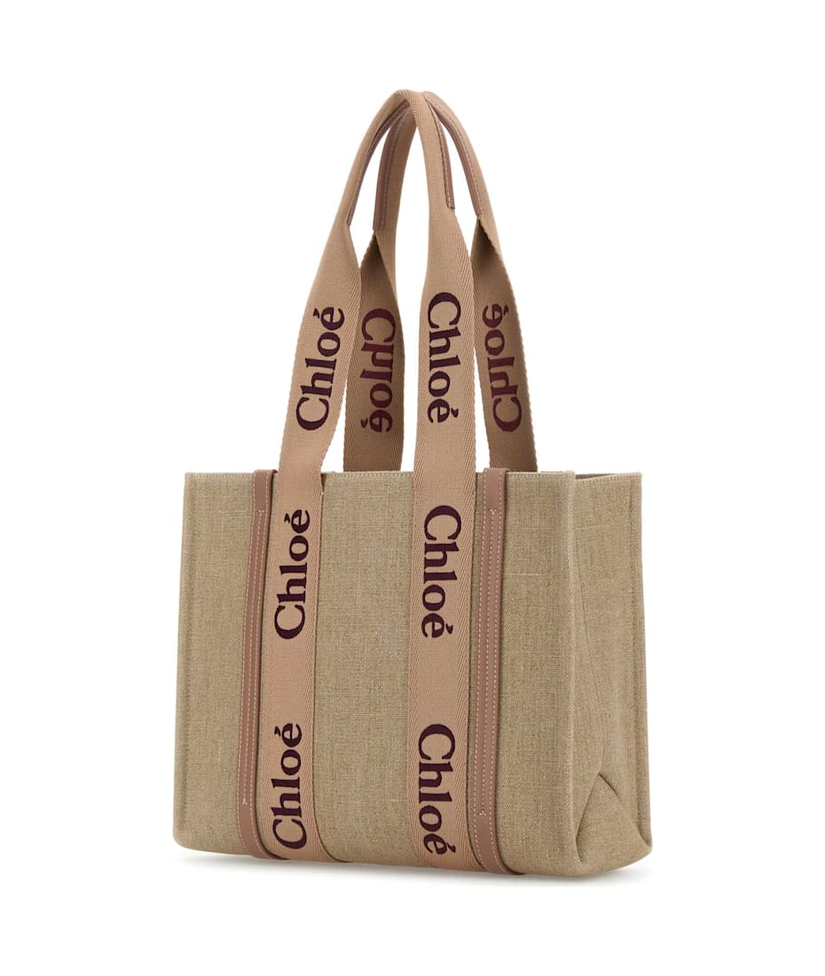 トートバッグ CHLOE MULTICOLOR LINEN WOODY SHOPPING BAG Chloé Multicolor Linen Woody Shopping Bag | italist, ALWAYS